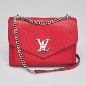 Louis Vuitton Red Pebbled Leather Mylockme BB Bag
